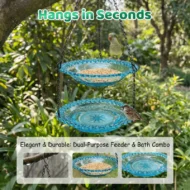 💞50K+ SOLD!🐦🌧️Vintage-Style Bird Feeder with Bath – Hangs anywhere, easy to fill. Attracts robins & blue tits. Perfect for nature lovers. 🏡✨ - Image 19