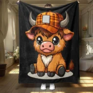 Soft & Cozy Cartoon Cow Blanket - Image 3