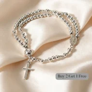 Double-Wrap Rosary Beaded Bracelet - Image 14