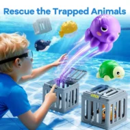 Summer Pool Toys for Kids - Diving Animal & Cage Set - Image 3