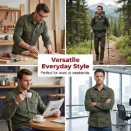 Men's Long Sleeve Cotton Workwear Shirt - Image 7