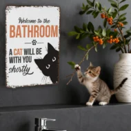Cute Cat Bathroom Decor Sign - Image 7