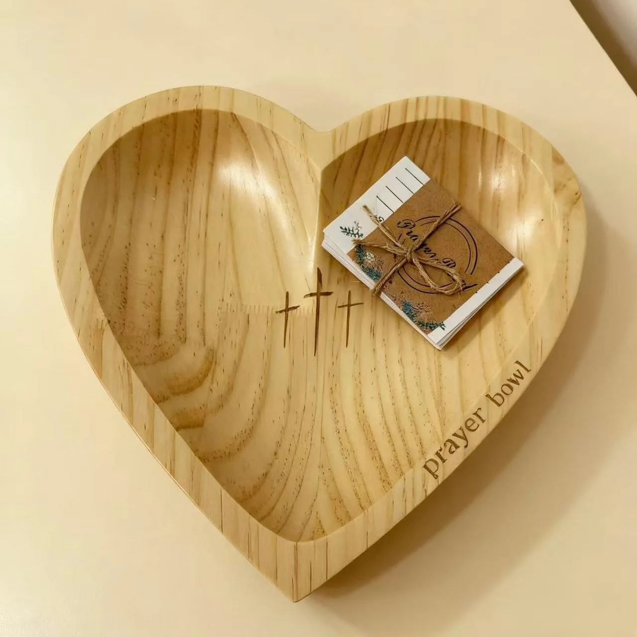 💖🎁2026 Mother's Day Gifts 50% Off--🎁Heart-shaped wooden bowl for prayer