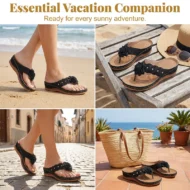 Women's Floral Thong Sandals with Arch Support - Image 7