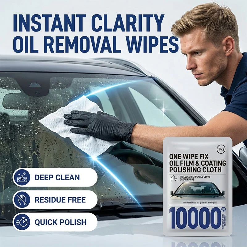 🚗💧 Windshield oil removal wipes – eliminate glare, restore clarity, safe & mess-free!