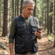 Men's V-Neck Multi-Pocket Mesh Vest - Image 18