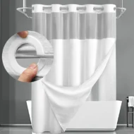 Waffle Pattern Shower Curtain - Image 4