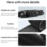 USB Car Headrest Cooling Fan with 3 Speeds - Image 5
