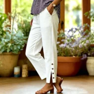 Summer Breathable Cropped Trousers with Pockets - Image 10