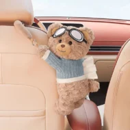 Adorable Bear Plush Car Tissue Holder - Image 4