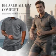 💞50K+ SOLD!💥🩳Men's Diamond Print 2-Piece Set – Ready in seconds! Soft, breathable top with easy shorts. No fuss, just style. Perfect for garden BBQs or coffee dates. - Image 21