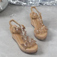 Glitter Butterfly Embellished Open Toe Sandals - Image 12