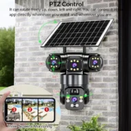 6K 9MP Outdoor Wi-Fi Security Camera | 10x Zoom, 3 Lenses, 360° PTZ | IP66 Waterproof, Color Night Vision, Two-Way Audio, Motion Tracking - Image 3