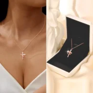 👑✝️Simple Crown & Cross Pendant Choker Necklace - Image 9
