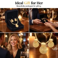 💎 50% OFF NOW! ✨ Modern Chic Necklace & Earring Set – Gold finish, geometric design & lightweight – perfect for daily elegance or gifting 💫 - Image 4