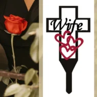 💖🎁Metal Cross Stake Insert Plaque for Cemetery Memorials - Image 10