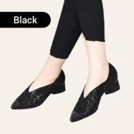 💥HOT SALE 50% OFF✨Hollow mesh sandals with rhinestone and chunky heel - Image 10