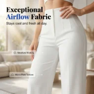 Women’s Solid Color Casual Wide Leg Pants - Image 3