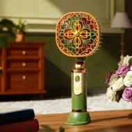Rechargeable Floral Mini Fan with Stand Base - Image 11
