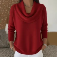 Women’s Elegant Cozy Cowl Collar Sweater
