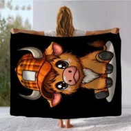 Soft & Cozy Cartoon Cow Blanket - Image 7