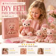 🎀50% OFF🎁Pink Enchanted Forest DIY Felt Patchwork Kit - Image 16