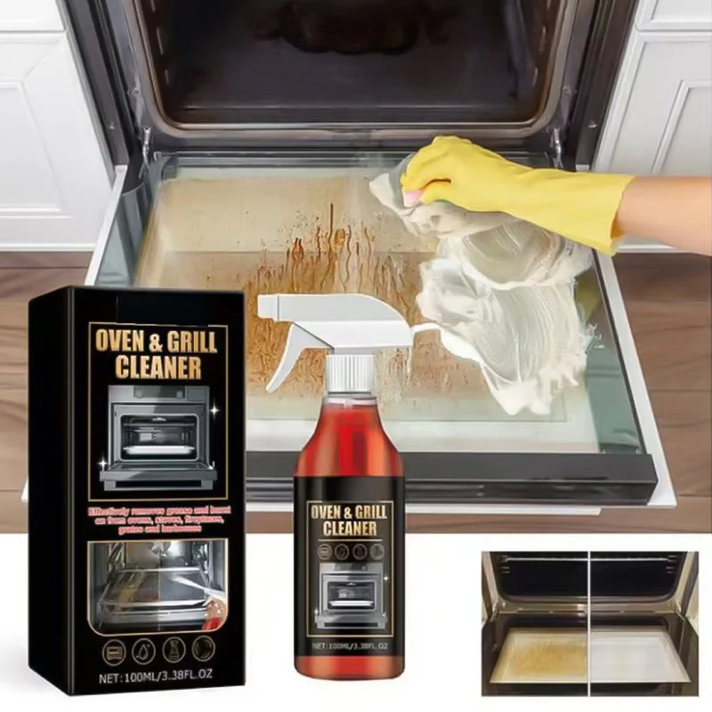 Powerful Oven & Grill cleaner SprayI Dissolves Grease in 5 Mins No Scrubbing & Eliminates Odors🔥