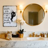Cute Cat Bathroom Decor Sign - Image 5