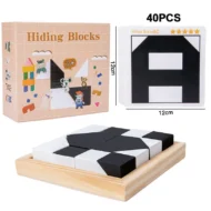 Creative Black & White Block Puzzles Set for Kids - Image 4