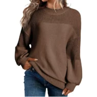 Women's Loose Fit Long Sleeve Knit Sweater - Image 8
