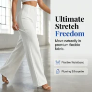 Women’s Solid Color Casual Wide Leg Pants - Image 4