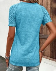 🔥Promotion - 49% discount🎉Lace short sleeve t-shirt - Image 14