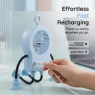 Flexible Robot Desk Fan with LED Light - Image 15