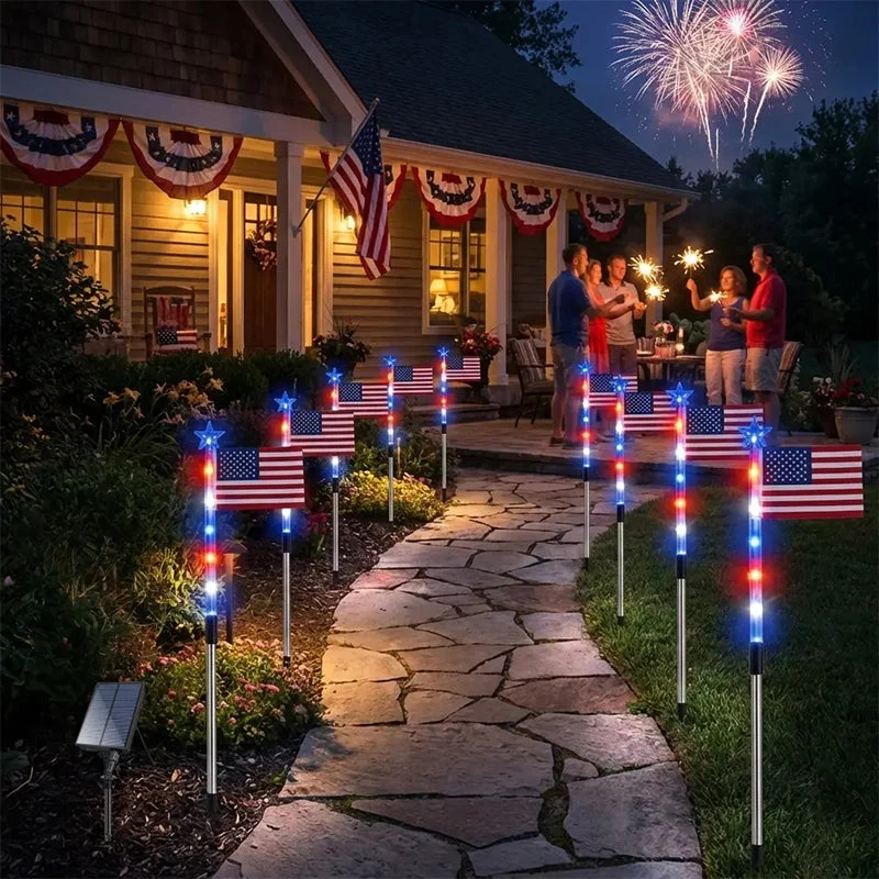🏆Buy More Save More🎁Outdoor Solar Flag Stake Lights