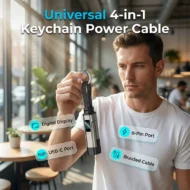 4-in-1 Digital Display Keychain Charging Cable