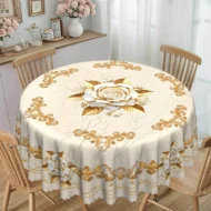 Waterproof Gold Rose Tablecloth - Image 12