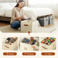 📢📢50% OFF !!!⏰ Fabric Shoe Organizer Storage Box👟– Foldable Design, Large Capacity, Dustproof & Breathable, Space-Saving for Closet & Bedroom 🧺 - Image 15