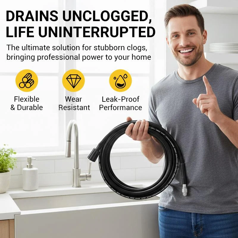 High-Pressure Sewer Jetter Hose with Nozzle