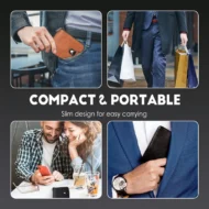 Men's Vintage Compact Zipper Wallet - Image 7