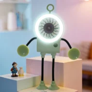 Flexible Robot Desk Fan with LED Light - Image 5