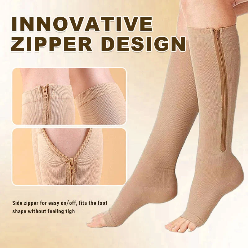 🥳2026 HOT SALE🥳💞50% OFF!✨ 💝Knee-High Sports Support Socks with Zipper