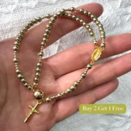 Double-Wrap Rosary Beaded Bracelet - Image 4