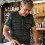 Men's V-Neck Multi-Pocket Mesh Vest - Image 20