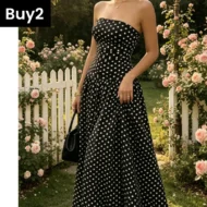 ✨ Women's Polka Dot Strapless Dress - Elegant Vacation Essential! ✨ - Image 9