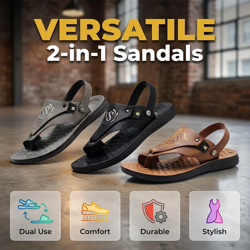 Men's Convertible 2-in-1 Sandals & Slippers