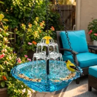 💞50K+ SOLD!🐦🌧️Vintage-Style Bird Feeder with Bath – Hangs anywhere, easy to fill. Attracts robins & blue tits. Perfect for nature lovers. 🏡✨ - Image 9