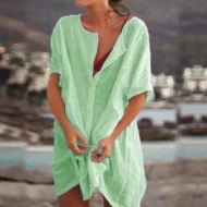 Women's Summer Cotton Casual Loose Short sleeve shirt - Image 7