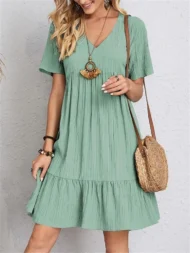 🔥Hot Sale 49% OFF💝Retro V-neck Loose Casual Dress - Image 9