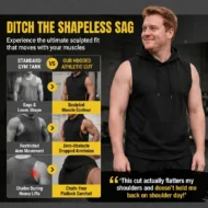 🔥 Sleeveless Hooded Sports Top💧 Moisture-wicking · Quick-drying and friction-resistant🧢 Hooded for sun protection and wind resistance · 🏋️ Perfect for weightlifting, running, or casual wear - Image 6