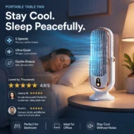 🥳2026 HOT SALE🥳💞50K+ SOLD!💨🌙 50% OFF! Portable Table Fan – 5 speeds, ultra‑quiet, gentle breeze. Perfect for bedroom or office. Stay cool without noise! 😴✨ - Image 8
